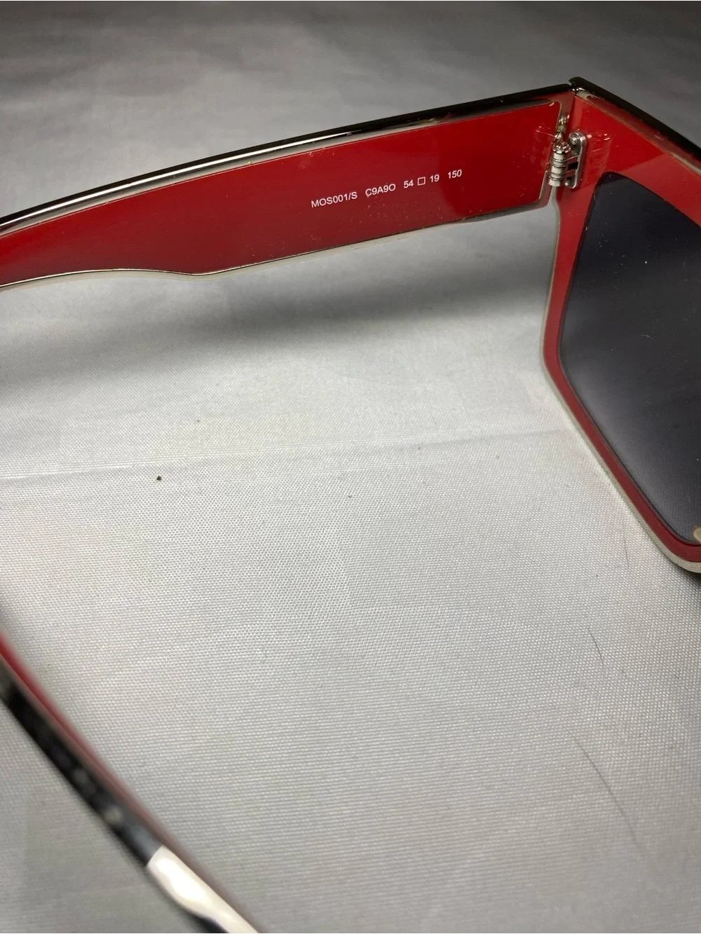Moschino Red and Black Oversized Square Sunglasses